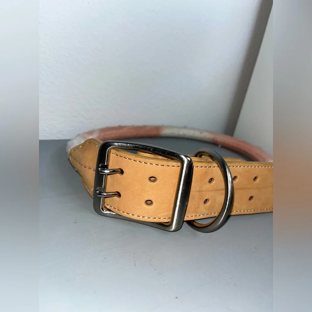 Youly Avant- Garde Braided NWOT Chunky Belted Dog Collar Adjustable Hole 36-37”